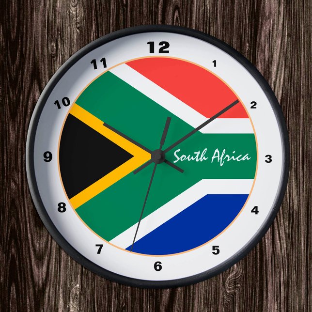 Horloge Ronde African Flag & Afrique du Sud tendance mode / desi (Créateur téléchargé)