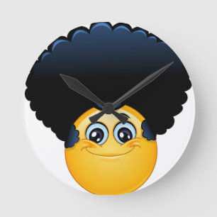 Horloge Ronde afro émoji