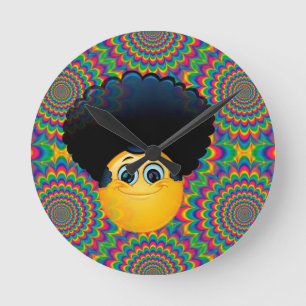 Horloge Ronde afro emojis