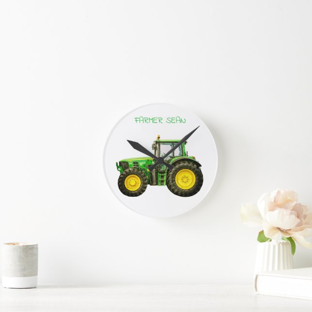 Horloge Ronde Agriculteurs John Deere Tracteur (Maison)