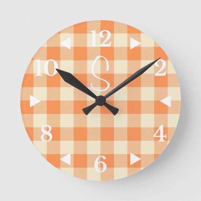 Horloge Ronde Agritourisme Monogram Orange Crem Plaid (Recto)