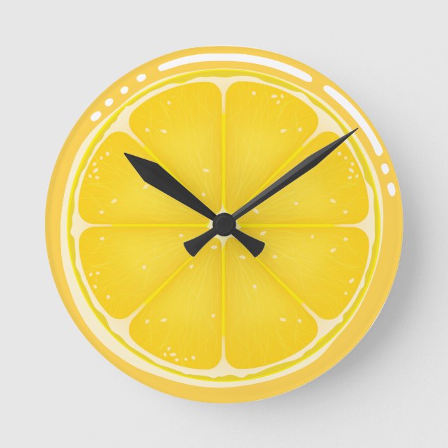 Horloge Ronde Agrumes TROPICALES FRUITS D'ÉTÉ Citrons d'orange (Recto)