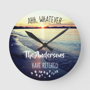 Horloge Ronde Ahh quelque nom de famille aient retiré la plage