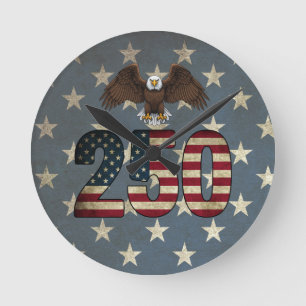 Horloge Ronde Aigle Patriotique 250 USA Semiquincentenaire
