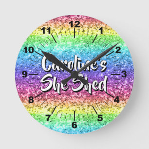 Horloge Ronde Ajouter Un Nom Changer Tout Texte Qu'Elle Partage
