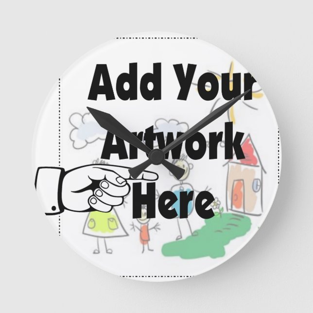 Horloge Ronde Ajoutez votre propre oeuvre d'art ou l'oeuvre d'en (Recto)
