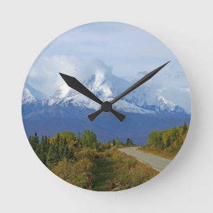 Horloge Ronde Alaska Mountains Tree Nature Forest Destinée Saiso