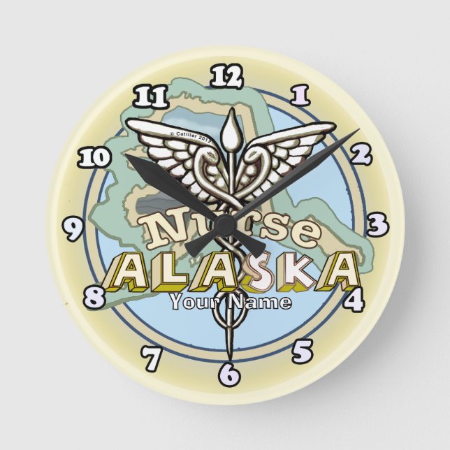 Horloge Ronde Alaska Nurse Caduceus (Recto)
