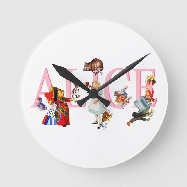 Horloge Ronde Alice à Wonderland et Friends (Recto)