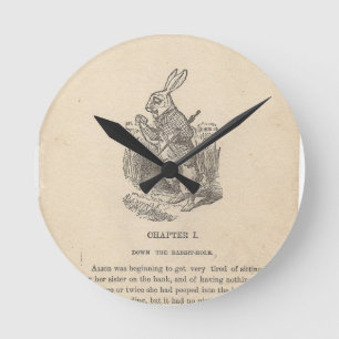 Horloge Ronde Alice au pays des merveilles, chapitre un, en bas