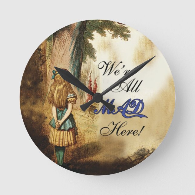 Horloge Ronde Alice au pays des merveilles étaient toute folle (Recto)