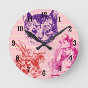 Horloge Ronde Alice de Wonderland