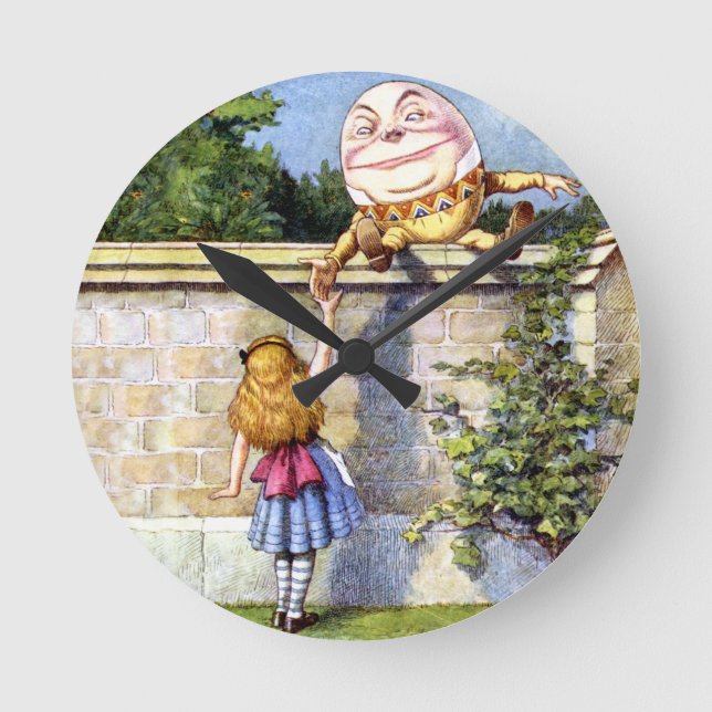 Horloge Ronde Alice et Humpty Dumpty au pays des merveilles (Recto)