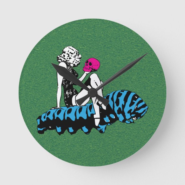 Horloge Ronde Alice et la chenille bleue (Recto)