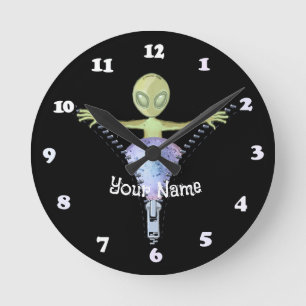 Horloge Ronde Alien à fermeture éclair