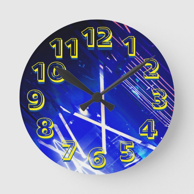 Horloge Ronde Alistra Cyber Punk Neon Rave Blue (Recto)