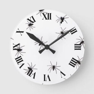 Horloge Ronde Allover Araignées Halloween