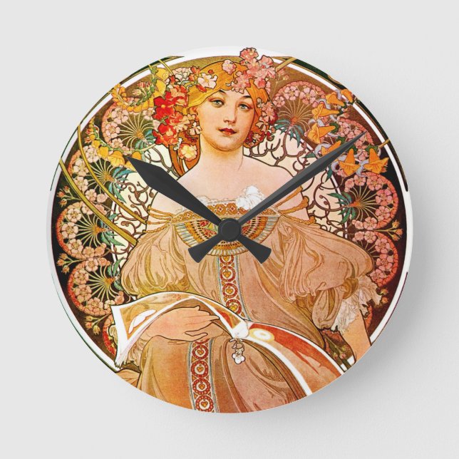 Horloge Ronde Alphonse Mucha Dreaming (Recto)