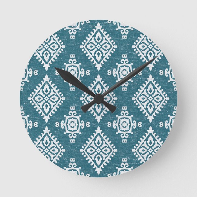 Horloge Ronde Amadora teal Blue Pattern (Recto)