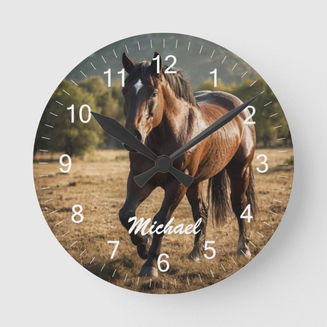 Horloge Ronde Amant de cheval de photo personnalisée moderne ten (Recto)
