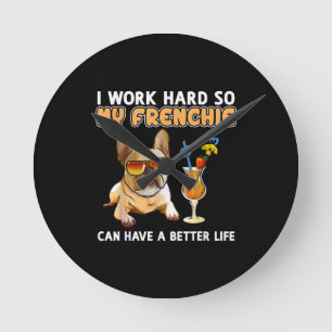 Horloge Ronde Amant Français Français Bulldog