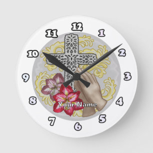 Horloge Ronde Amaryllis Christian Cross