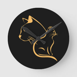 Horloge Ronde Amateur de chats