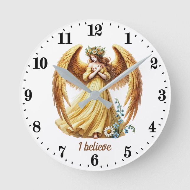Horloge Ronde Amateurs d'Angel élégant personnalisable (Recto)