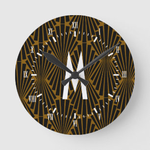 Horloge Ronde Amateurs de finition noire Art déco des années 192