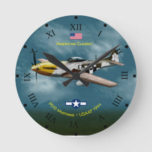 Horloge Ronde American Classic P51D Mustang