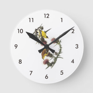 Horloge Ronde American Goldfinch par Audubon