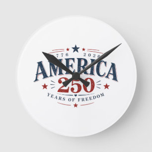 Horloge Ronde Amérique États-Unis 250e, 250 Ans de Liberté
