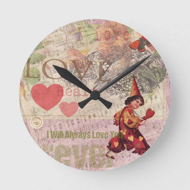 Horloge Ronde Amour Coeur coeur amour amour amour amour Valentin (Recto)
