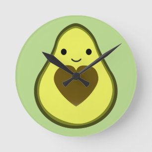 Horloge Ronde Amour d'avocat Mignon avocat avec un noyau en form