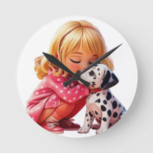 Horloge Ronde Amour de chiot