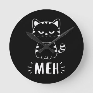 Horloge Ronde Amoureux des chats Meowy Femmes Filles Meh Chat - 