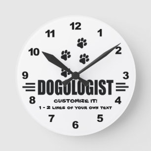 Horloge Ronde Amoureux des chiens fait sur commande