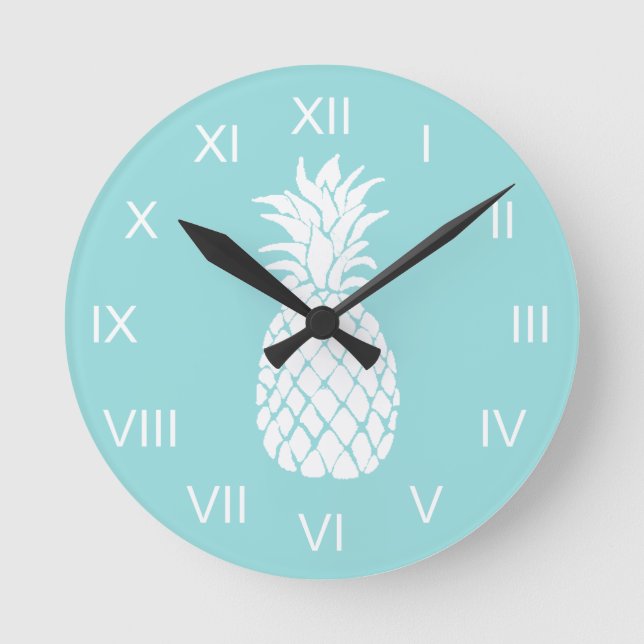 Horloge Ronde ananas blanc (Recto)