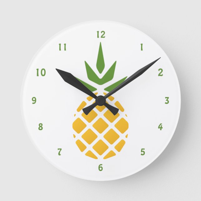 Horloge Ronde Ananas Hawaiin jaune (Recto)