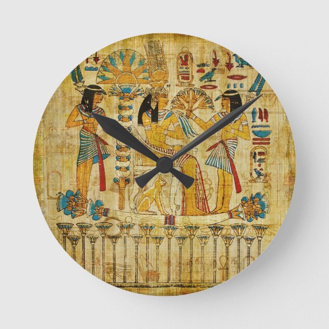 Horloge Ronde Ancienne Egypte Tapestry Scroll Heirogliphics (Recto)