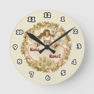 Horloge Ronde Ange de Véritable Amour