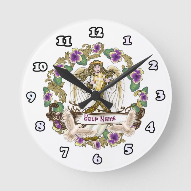 Horloge Ronde Angel de croix de Pansy (Recto)