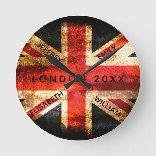 Horloge Ronde Angleterre drapeau Londres vacances de voyage 4 no (Recto)