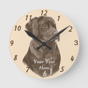 Horloge Ronde animal de compagnie représentant un chien de choc