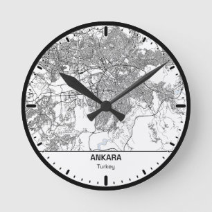 Horloge Ronde Ankara Clock City Line Art