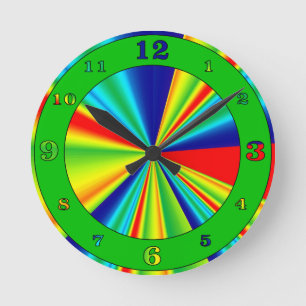 Horloge Ronde Anneau vert du Colorful