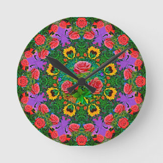 Horloge Ronde Anneaux rose rose 4