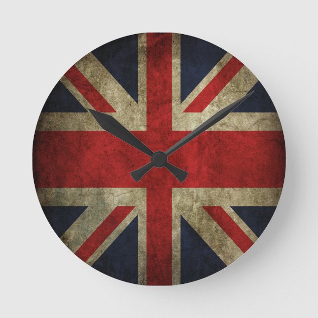 Horloge Ronde Antique drapeau britannique Union Jack britannique (Recto)