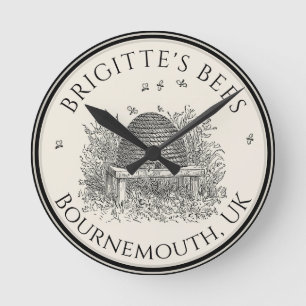 Horloge Ronde Apiary Business Beekeeper Clock Border Skep
