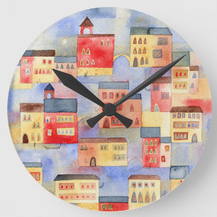 Horloge Ronde Aquarelle de Venise